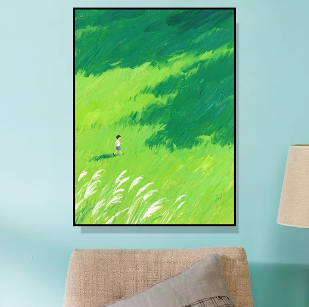 心理咨询室挂图治愈系清新风景